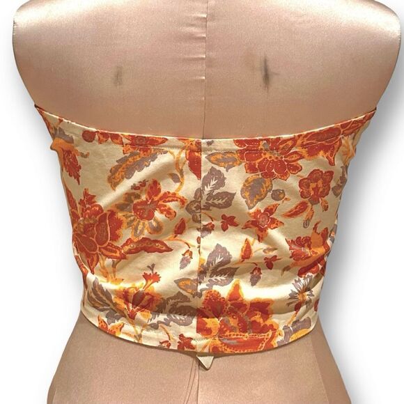 🔴2 for 40🔴Free People Intimately bandeau convertible floral orange purple S. - Picture 9 of 15